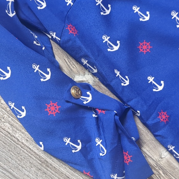 LAST CHANCE! Pink Owl | Nautical Anchor Print Dress S - Picture 3 of 5